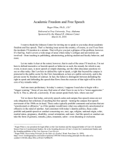 Academic Freedom and Free Speech