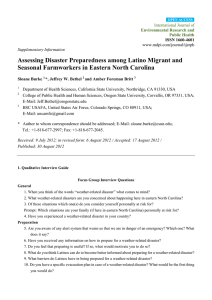 Assessing Disaster Preparedness among Latino Migrant and