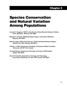 Species Conservation and Natural     Variation Among Populations Chapter 5