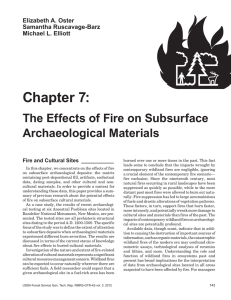 Chapter 7: The Effects of Fire on Subsurface Archaeological Materials Elizabeth A. Oster