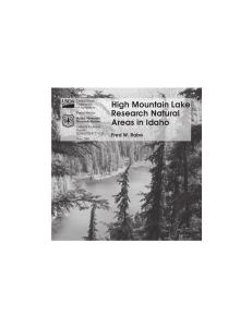 High Mountain Lake Research Natural Areas in Idaho Fred W. Rabe