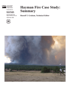 Hayman Fire Case Study: Summary Russell T. Graham, Technical Editor