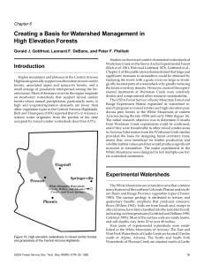 Creating a Basis for Watershed Management in High Elevation Forests Chapter 6