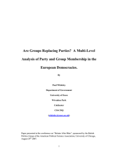 Are Groups Replacing Parties?  A Multi-Level European Democracies.
