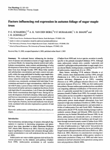 BERG,^ ' Factors influencing red expression in autumn foliage of sugar maple trees