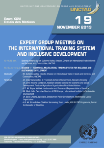 19 EXPERT GROUP MEETING ON THE INTERNATIONAL TRADING SYSTEM AND INCLUSIVE DEVELOPMENT