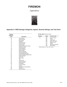 FIREMON Appendices Appendix A: NRIS Damage Categories, Agents, Severity Ratings, and Tree...