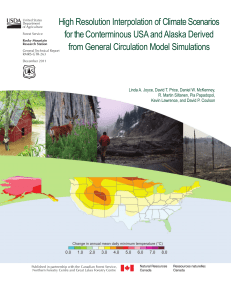 High Resolution Interpolation of Climate Scenarios from General Circulation Model Simulations