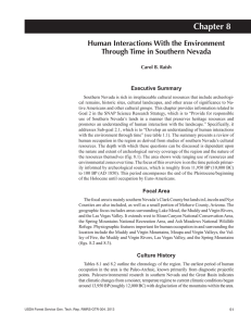 Chapter 8 Human Interactions With the Environment Through Time in Southern Nevada