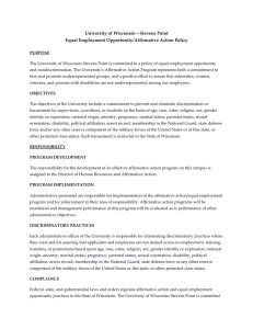 University of Wisconsin—Stevens Point Equal Employment Opportunity/Affirmative Action Policy