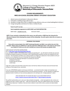 COURSE REQUIREMENTS NRES 634 SCHOOL BUILDING ENERGY EFFICIENCY EDUCATION