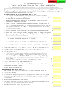Tax-Deferred Account Maximum Contribution Limit Worksheet The Texas A&amp;M University System