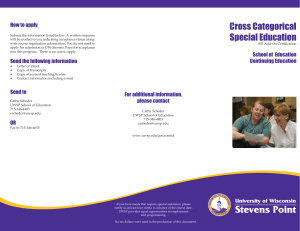 Cross Categorical Special Education How to apply