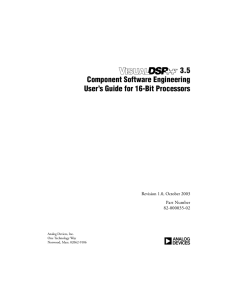 a 3.5 Component Software Engineering User’s Guide for 16-Bit Processors