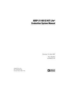 a ADSP-21160 EZ-KIT Lite Evaluation System Manual Revision 5.0, July 2007