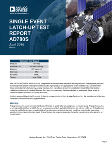 SINGLE EVENT LATCH-UP TEST REPORT AD780S