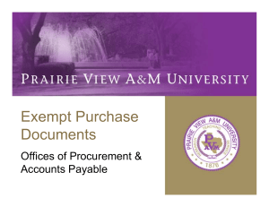 Exempt Purchase Documents Offices of Procurement &amp; Accounts Payable