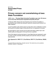 Privacy concern not overwhelming at Iowa State Foundation Associated Press