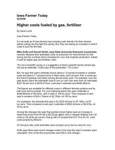 Higher costs fueled by gas, fertilizer Iowa Farmer Today
