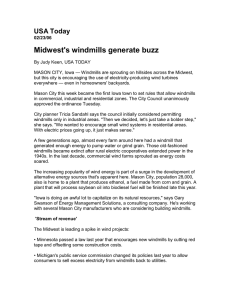 Midwest's windmills generate buzz USA Today