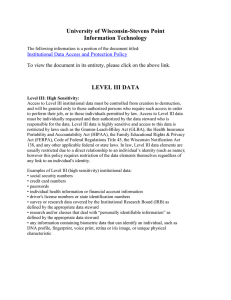 University of Wisconsin-Stevens Point Information Technology LEVEL III DATA