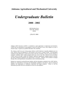 Undergraduate Bulletin 2000 - 2002 Alabama Agricultural and Mechanical University