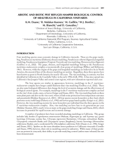 ABIOTIC AND BIOTIC PEST REFUGES HAMPER BIOLOGICAL CONTROL K.M. Daane, R. Malakar-Kuenen,