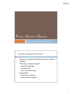 F R G Faculty Research Grants