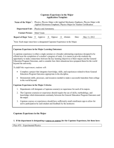 Capstone Experience in the Major Application Template