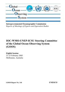 IOC-WMO-UNEP-ICSU Steering Committee of the Global Ocean Observing System (GOOS) Intergovernmental Oceanographic Commission