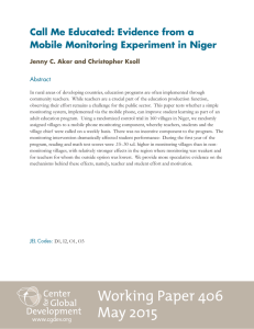 Call Me Educated: Evidence from a Mobile Monitoring Experiment in Niger Abstract