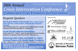 Crisis Intervention Conference 20th Annual Collaborative Crisis Prevention and Intervention Keynote Speakers