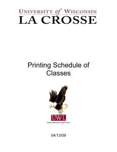 Printing Schedule of Classes  04/13/09