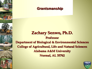 Zachary Senwo, Ph.D. Grantsmanship