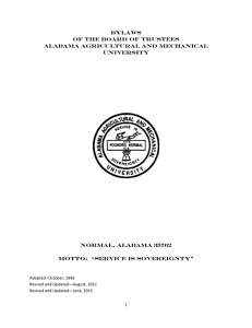 BYLAWS OF THE BOARD OF TRUSTEES ALABAMA AGRICULTURAL AND MECHANICAL UNIVERSITY