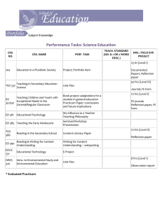 Performance Tasks: Science Education Subject Knowledge