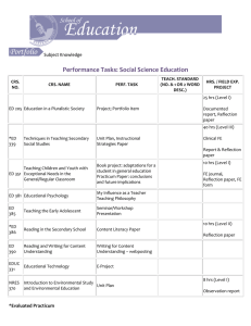 Performance Tasks: Social Science Education Subject Knowledge