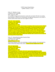 UWSP Alumni Board Policies Updated: January 25, 2010