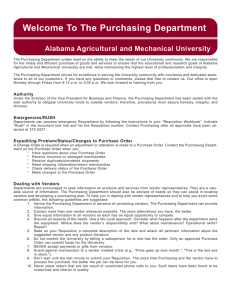 Welcome To The Purchasing Department Alabama Agricultural and Mechanical University