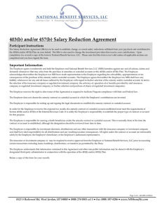 403(b) and/or 457(b) Salary Reduction Agreement Participant Instructions