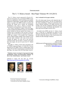 The U. V. Helava Award – Best Paper Volumes 99-110... Announcement