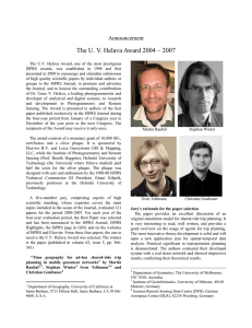 The U. V. Helava Award 2004 – 2007 Announcement