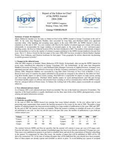 Report of the Editor-in-Chief of the ISPRS Journal 2004-2008
