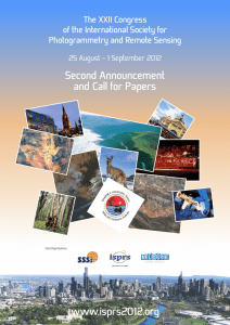 Second Announcement and Call for Papers www.isprs2012.org The XXII Congress