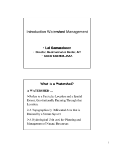 Introduction Watershed Management Lal Samarakoon
