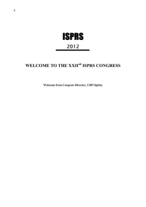 ISPRS 2012 WELCOME TO THE XXII ISPRS CONGRESS