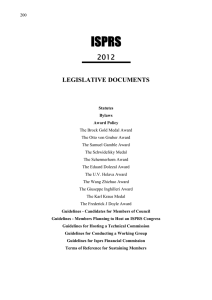 ISPRS 2012 LEGISLATIVE DOCUMENTS