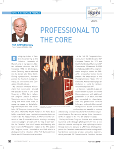 PROFESSIONAL TO THE CORE D ISPRS: IN RETROSPECT &amp; PROSPECT