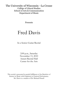 Fred Davis  The University of Wisconsin –La Crosse