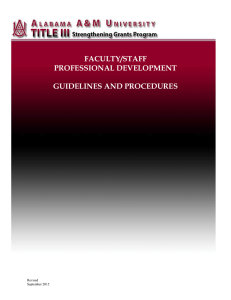 FACULTY/STAFF PROFESSIONAL DEVELOPMENT GUIDELINES AND PROCEDURES